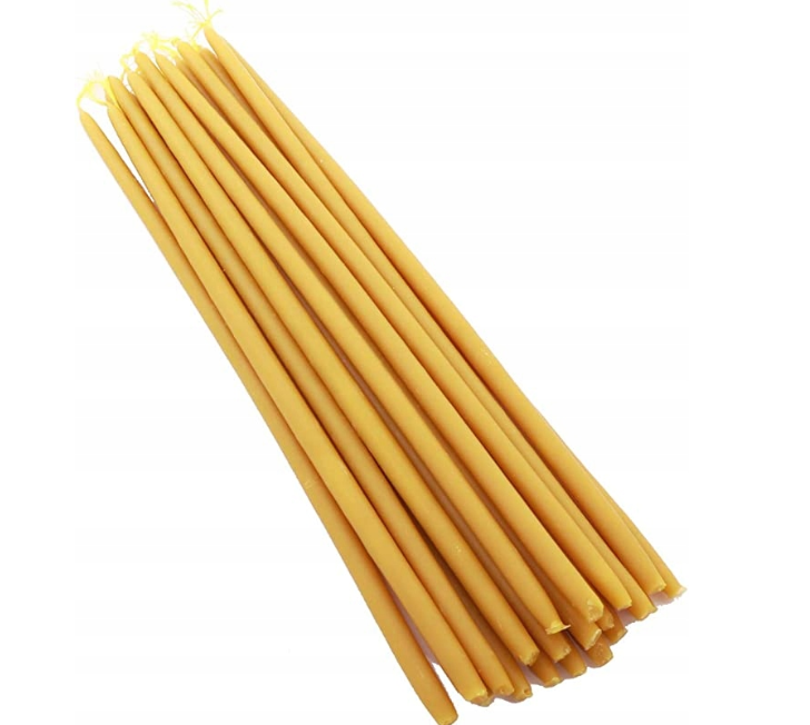 10 x Świec intencyjnych z wosku pszczelego - 14 cm