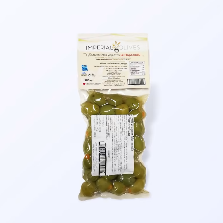 Oliwki zielone nadziewane skórką pomarańczową 250 g – Imperial Olives