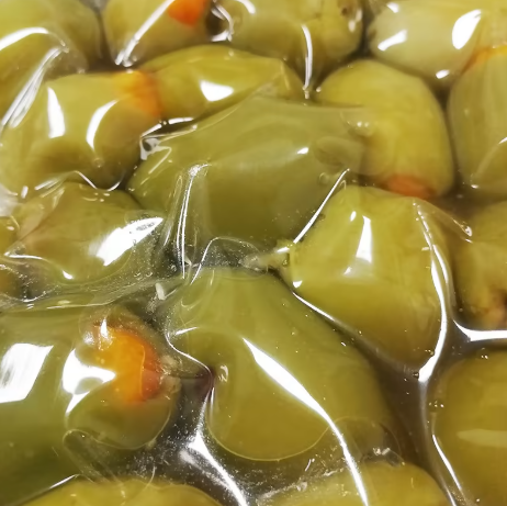 Oliwki zielone nadziewane skórką pomarańczową 250 g – Imperial Olives