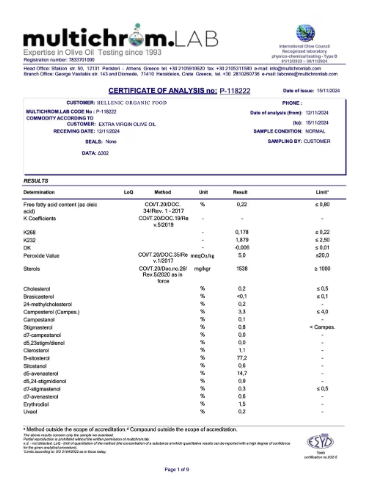 Oliwa z oliwek ZE WSI niefiltrowana Extra Virgin łagodna 0,3% 1 l