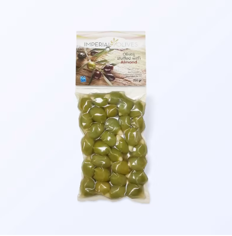 Oliwki zielone nadziewane migdałem – 250 g