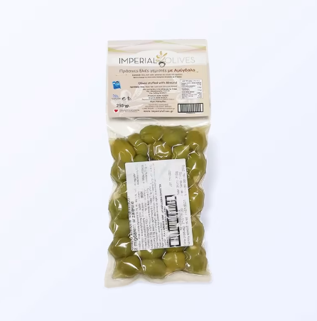 Oliwki zielone nadziewane migdałem – 250 g