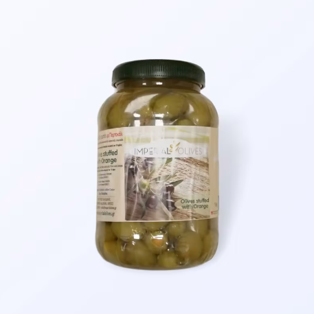 Oliwki Zielone Chalkidiki Nadziewane Skórką Pomarańczową 1kg